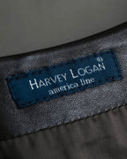 "HARVEY LOGAN" Diagonal cut design lamb leather flare skirt