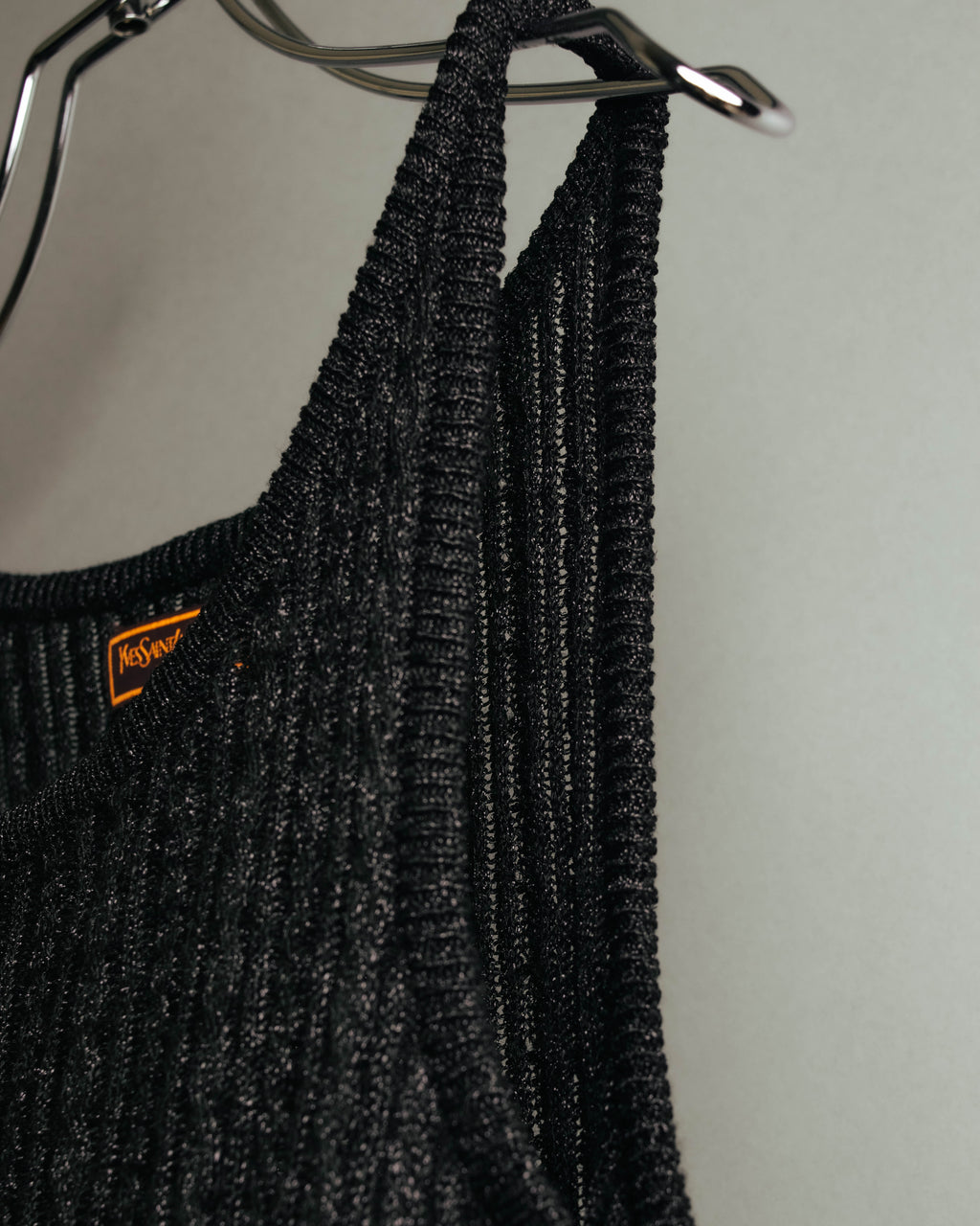 "Yves Saint Laurent" 80's-90's Metallic ribbed sleeveless knit top
