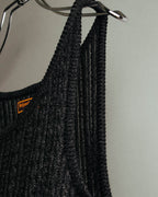 "Yves Saint Laurent" 80's-90's Metallic ribbed sleeveless knit top