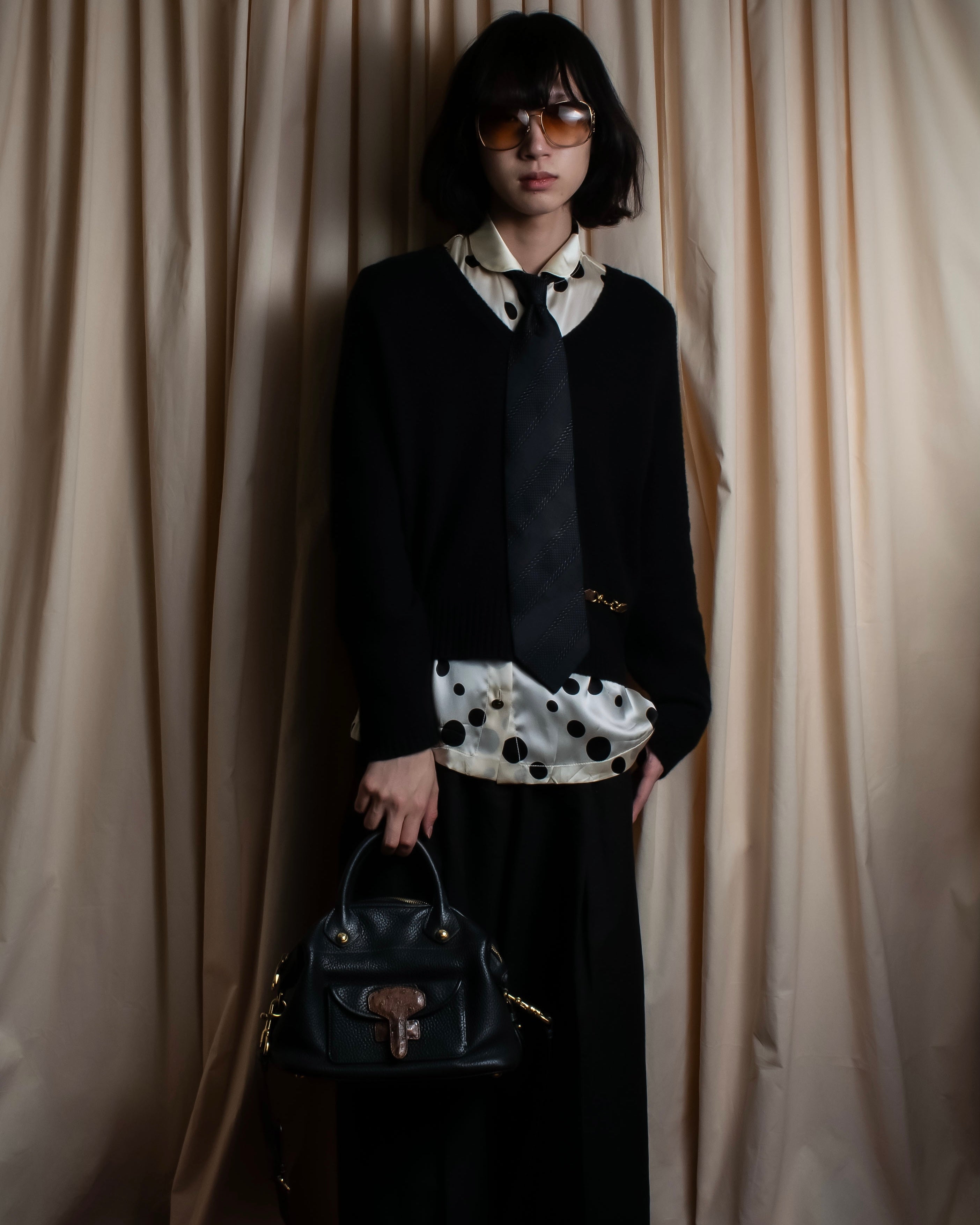 "GIORGIO ARMANI" Mixed material striped necktie