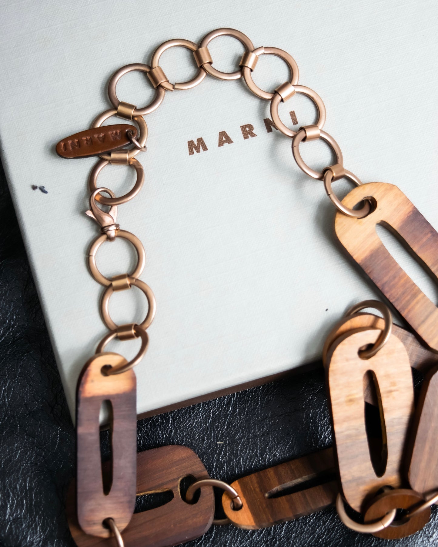 "MARNI" Large tree and chain combination necklace