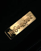 “YVES SAINT LAURENT” 90’s–Early 00’s Croc embossed leather woven stitch tote bag