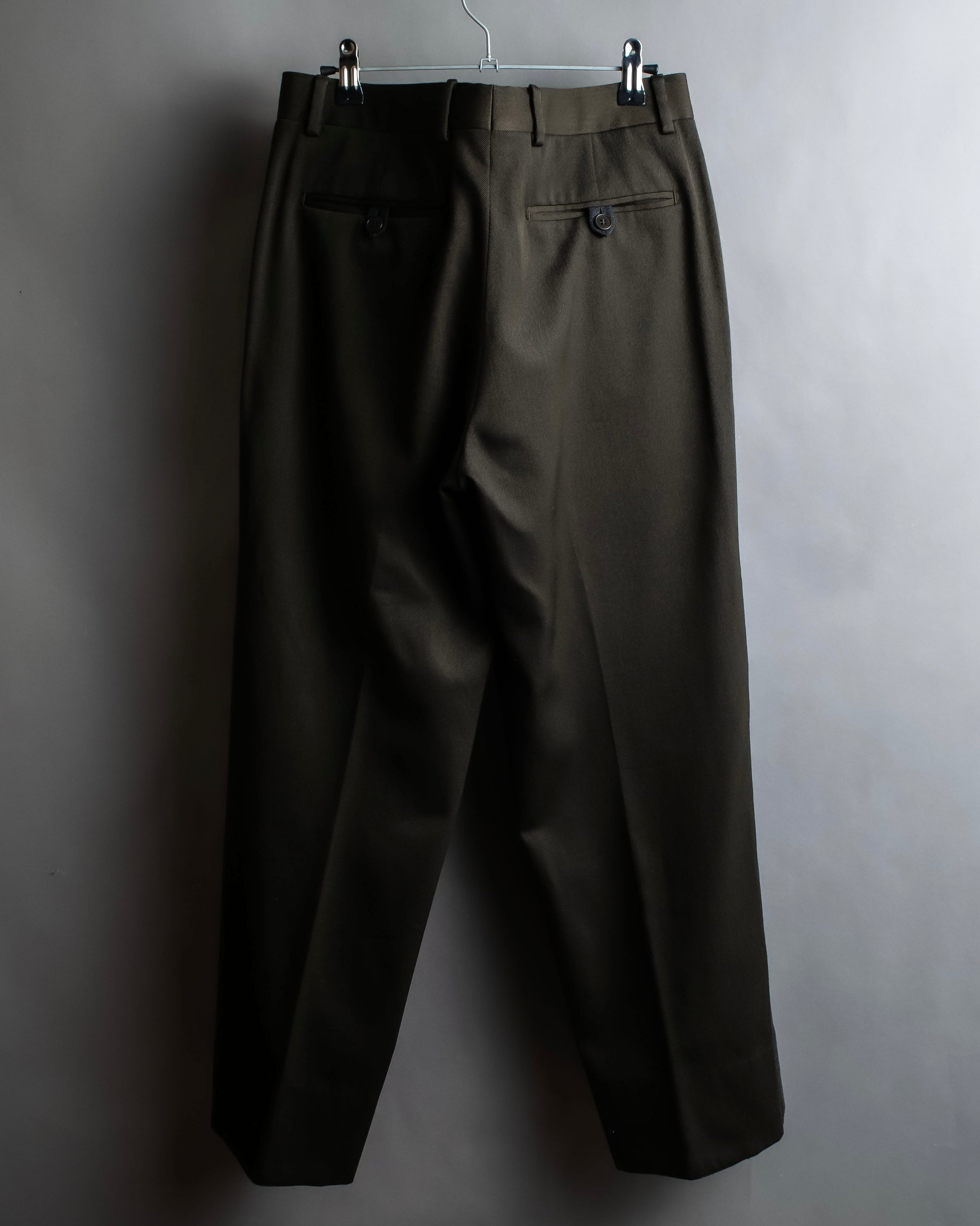 "HERMES" Sideline design wool tapered slacks