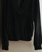 "Véronique Branquinho" 90's-00's Cotton velour v-neck sweatshirt
