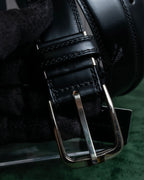 "BURBERRY" Equestrian Knight design leather belt