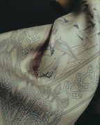 "Hermès" 00's Pastel bird print silk scarf