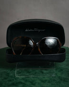 “Salvatore Ferragamo” 2010’s Havana acetate oversized sunglasses