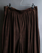 "LOEWE" Dark brown color gathered design wide pants