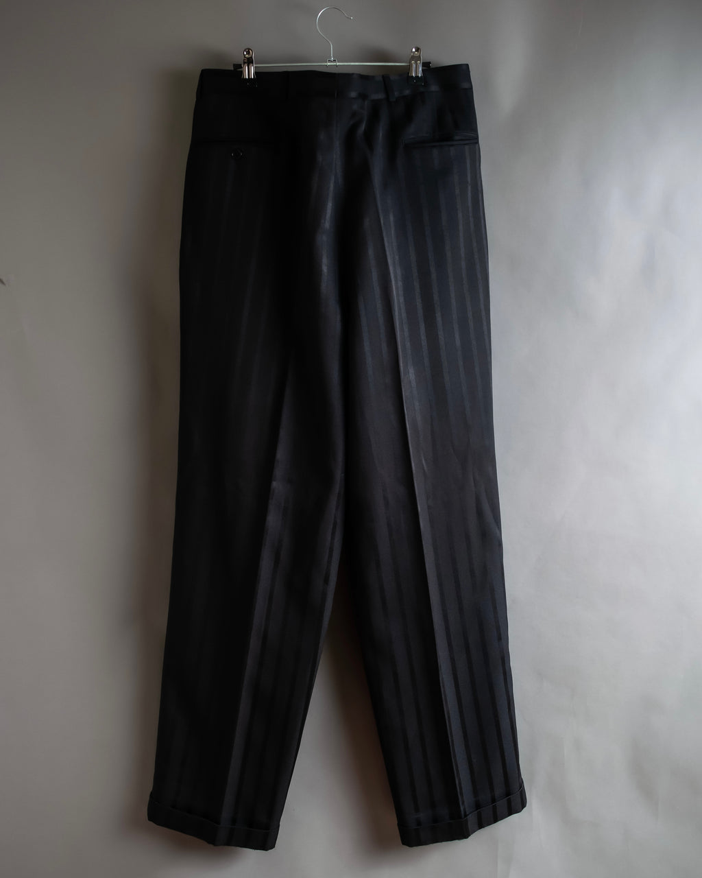 "Vintage subtle gloss striped wide slacks"