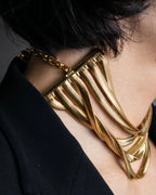 "GIVENCHY" 7 strand accordion chain choker necklace