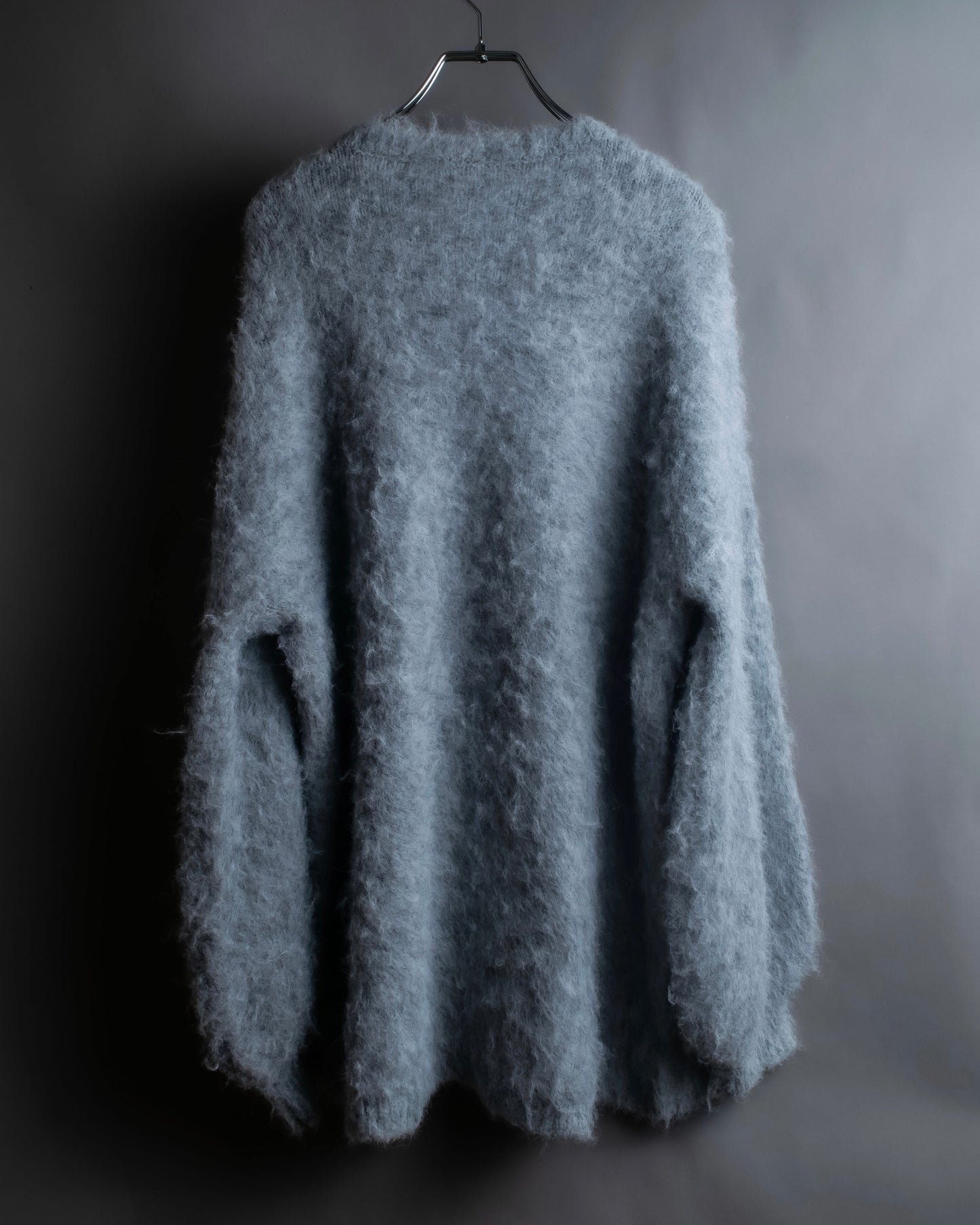 "Vintage drop shoulder shaggy knit pullover"