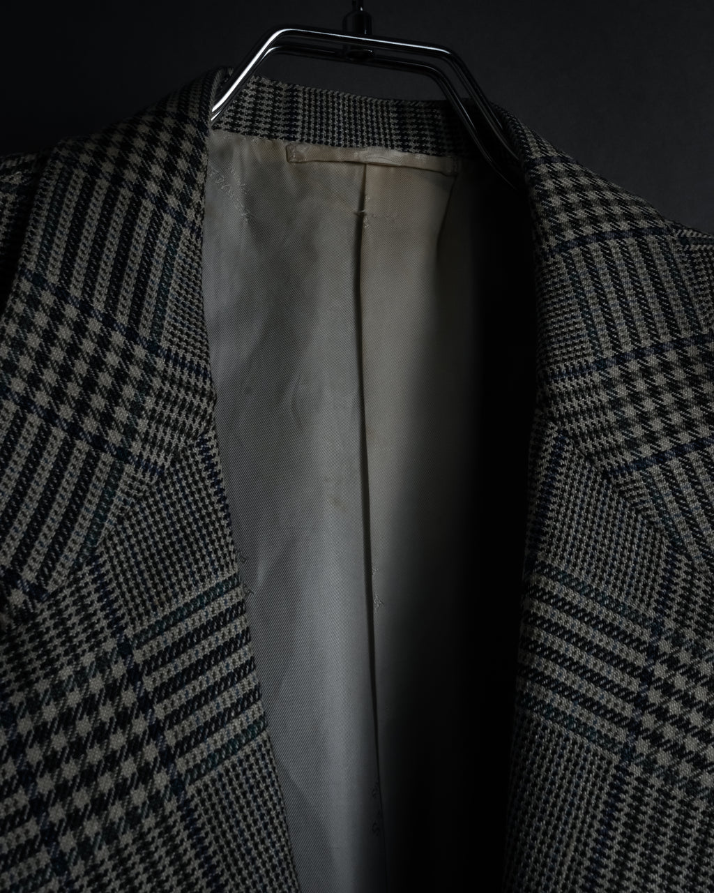 "HERMES" 90’s belvest silk wool linen peak lapel tailored jacket