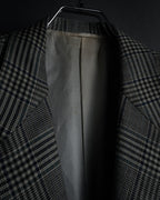 "HERMES" 90’s belvest silk wool linen peak lapel tailored jacket