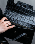 “Jean Paul Gautier” Crocodile-embossed shoulder bag