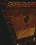 –SPECIAL– "GABBRIELLI FIRENZE" 70's-80's Sculptural structured leather handbag