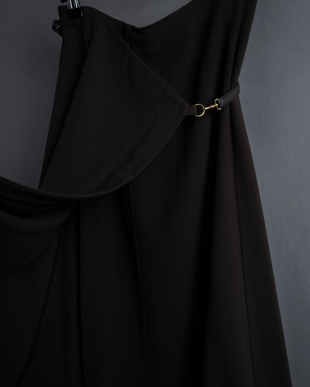 "HERMES" 90's Gold parts design derived from horse tack flared skirt