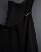 "HERMES" 90's Gold parts design derived from horse tack flared skirt