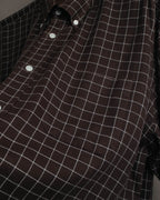 -SPECIAL- “HERMES” 90’s-00’s Windowpane checked sellier button shirt