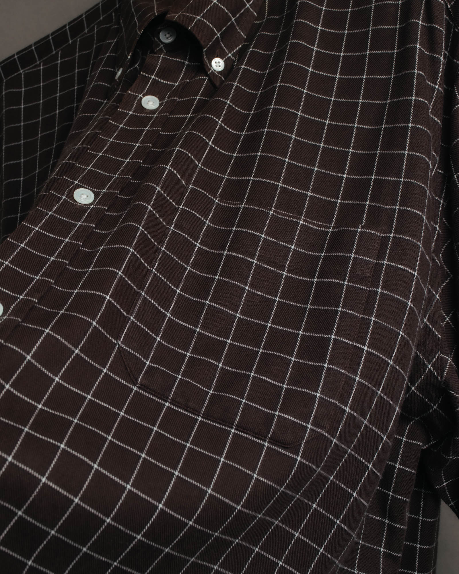 -SPECIAL- “HERMES” 90’s-00’s Windowpane checked sellier button shirt