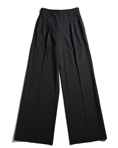 Hermès/ Refined Wide-Leg Wool Trousers Black