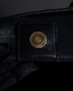 "YVES SAINT LAURENT" Hand-stitched design hair calf leather tote bag