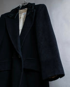 "Max Mara"
 Swakara fer collar oversized wrap style chester coat