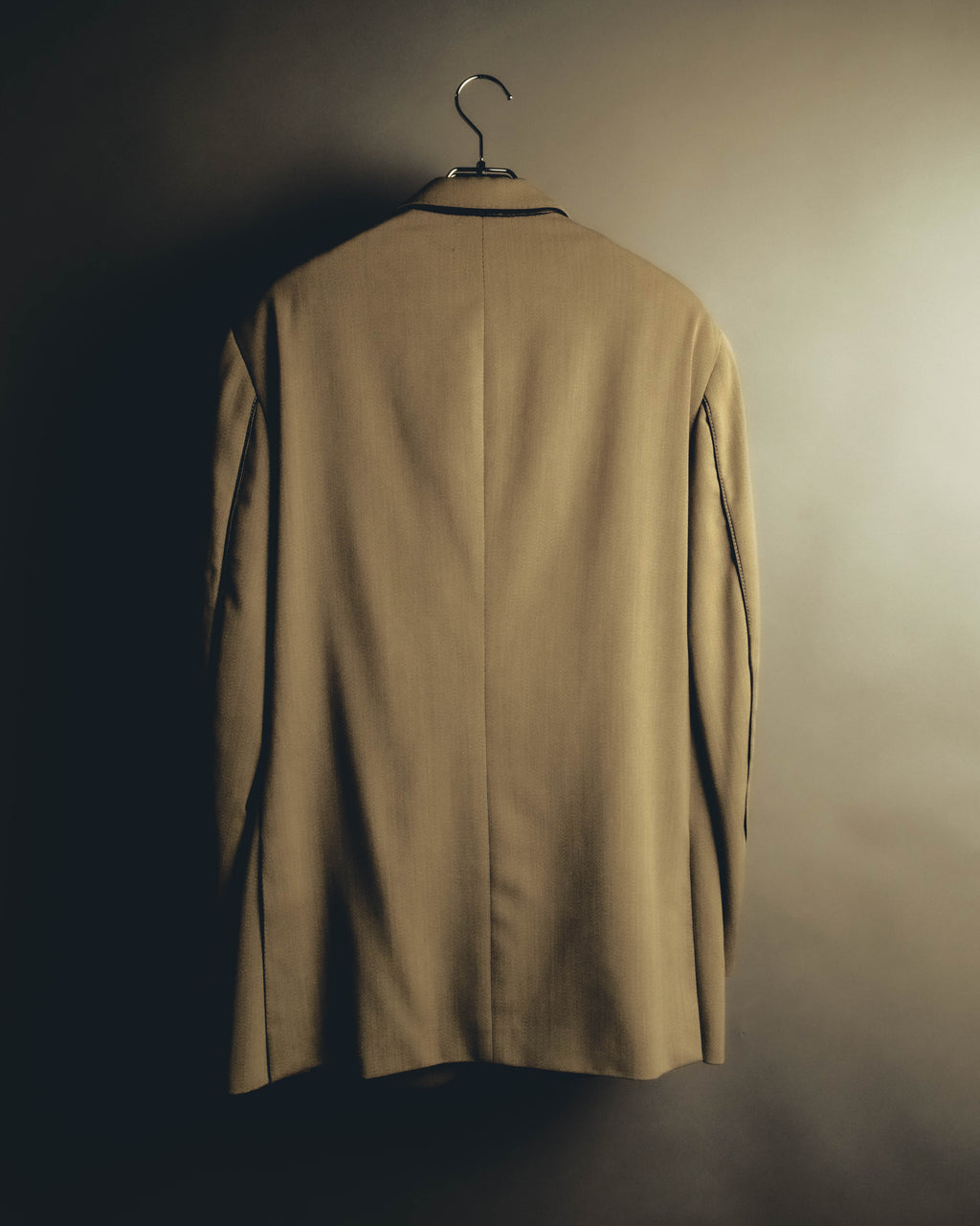 -SPECIAL- "Hermès" 80's-00's Leather collar tailored blazer