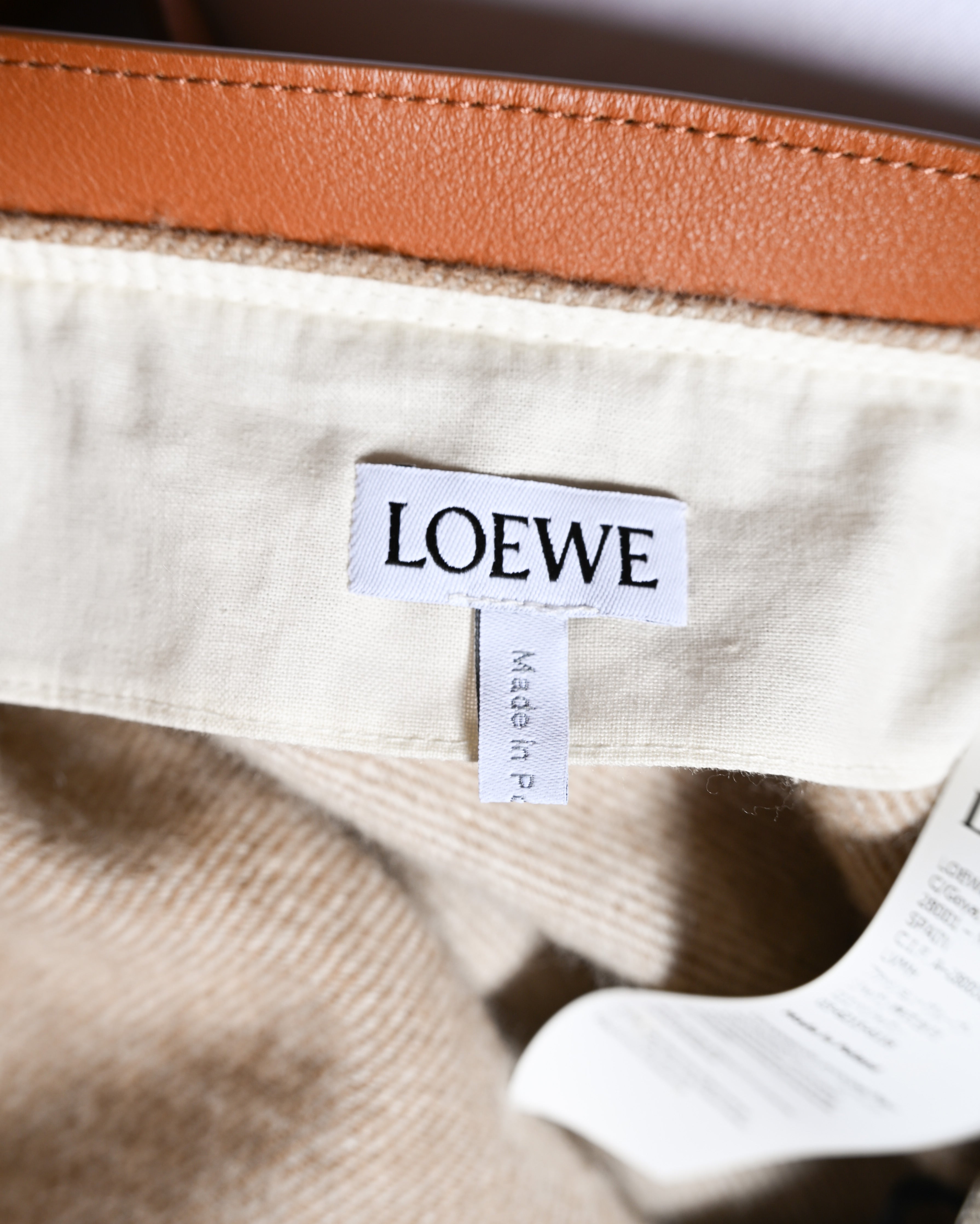 LOEWE by Jonathan Anderson/ Fringe Designed Beige Anagram Blanket Skirt