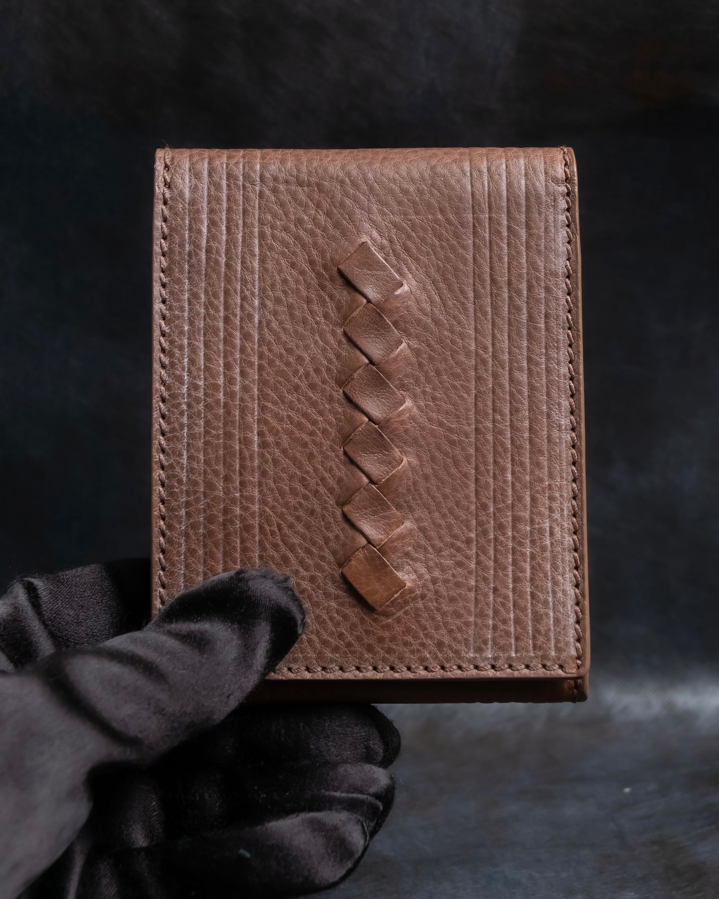 "BOTTEGA VENETA" Braided design leather bifold wallet