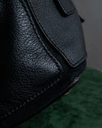 "YVES SAINT LAURENT" Silver parts design Muse toe leather bag