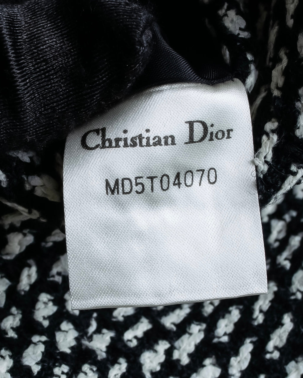 "Christian Dior" Jacquard switching design no-collar jacket