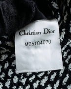 "Christian Dior" Jacquard switching design no-collar jacket