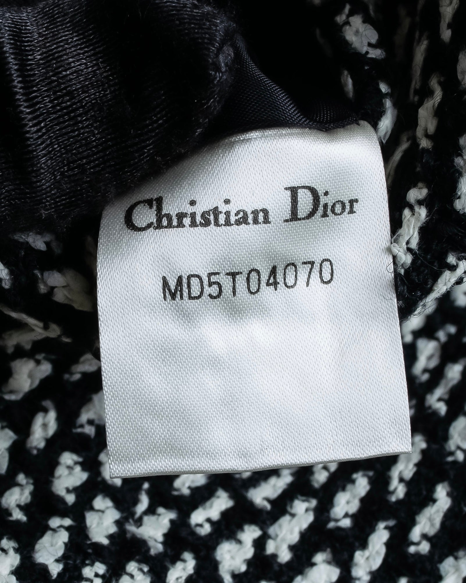 "Christian Dior" Jacquard switching design no-collar jacket