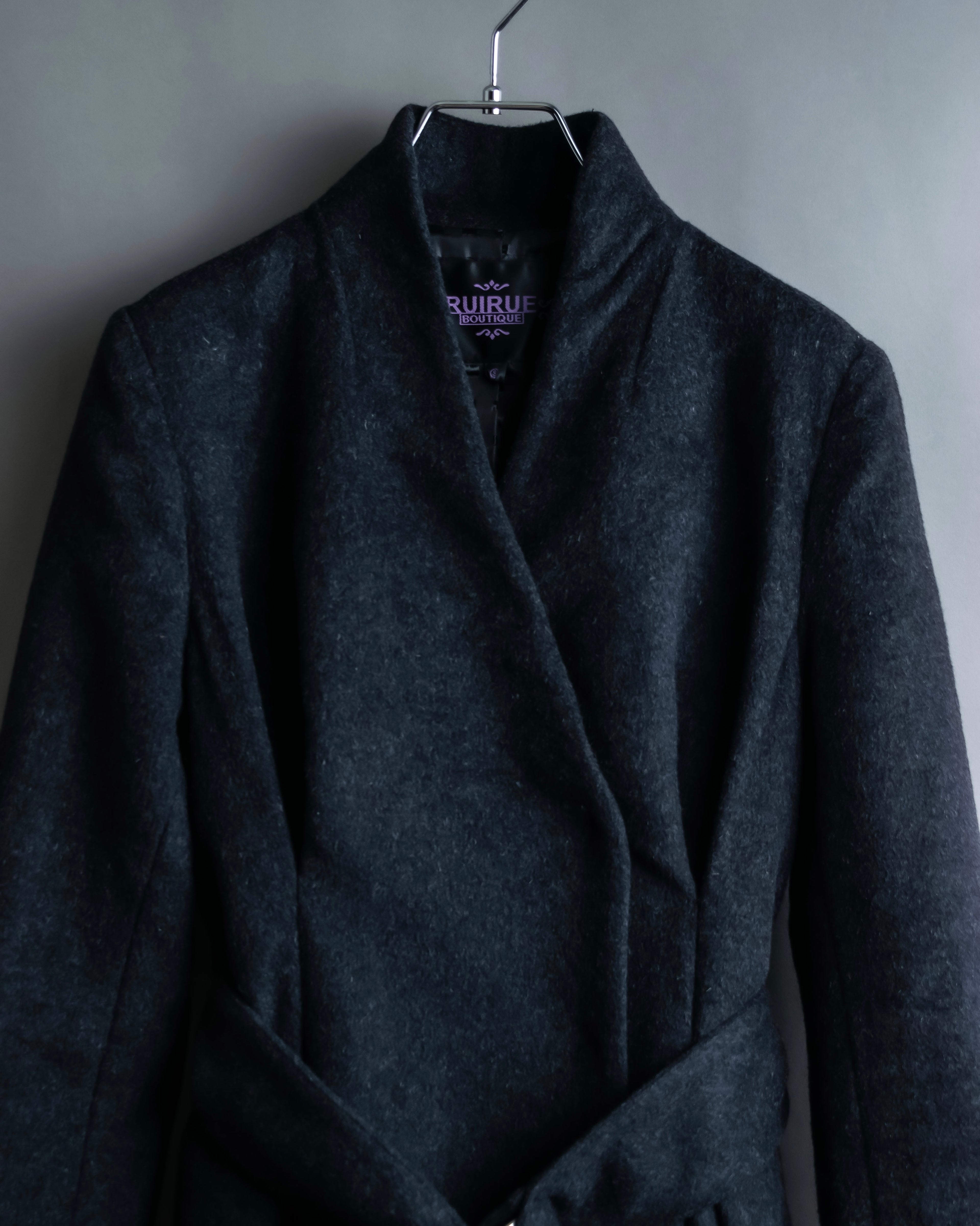 "RUIRUE BOUTIQUE" Shawl collar flare silhouette coat