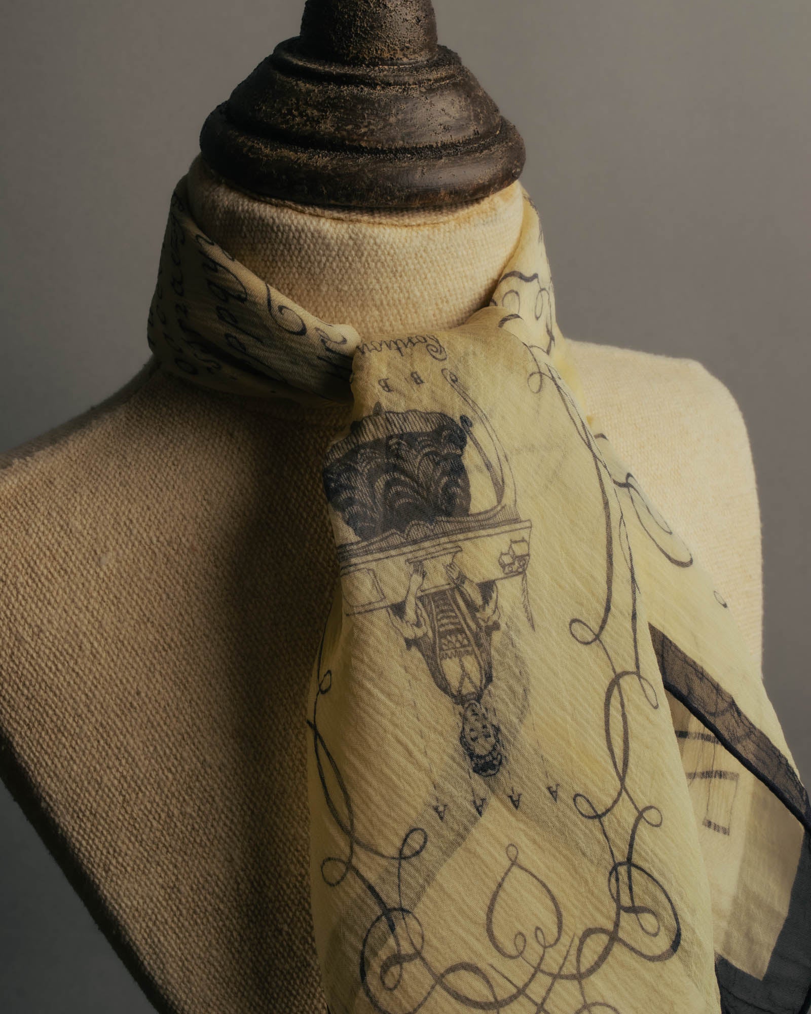 "Hermès" 80's-90's Sheer silk chiffon scarf