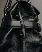 “Salvatore Ferragamo“ 00’s-10’s Gancini ring hardware leather shoulder bag