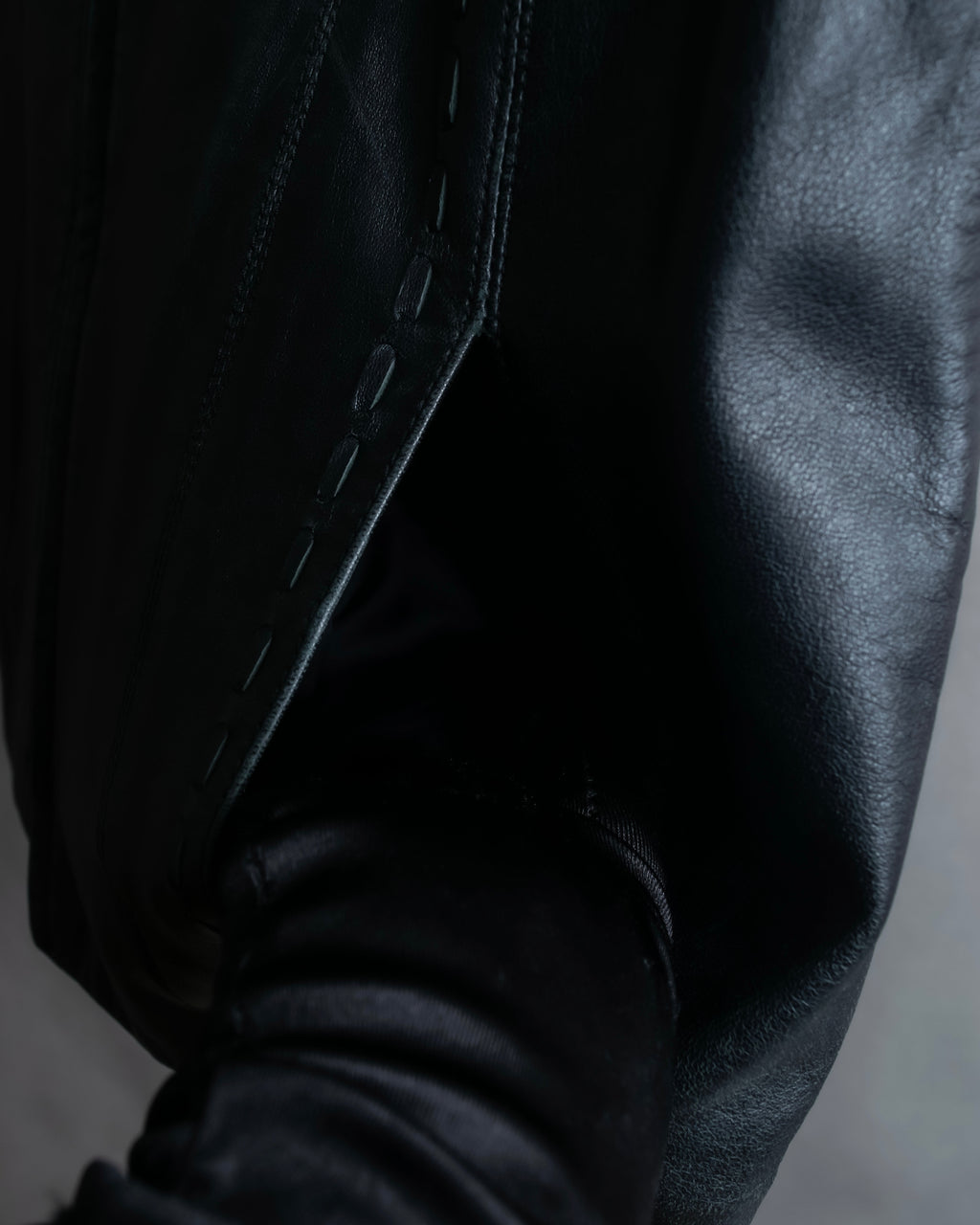 "BALMAIN" Braided detail lamb leather zip-up vest