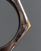 "MAISON MARGIELA" Numbered logo engraved hexagonal silver ring