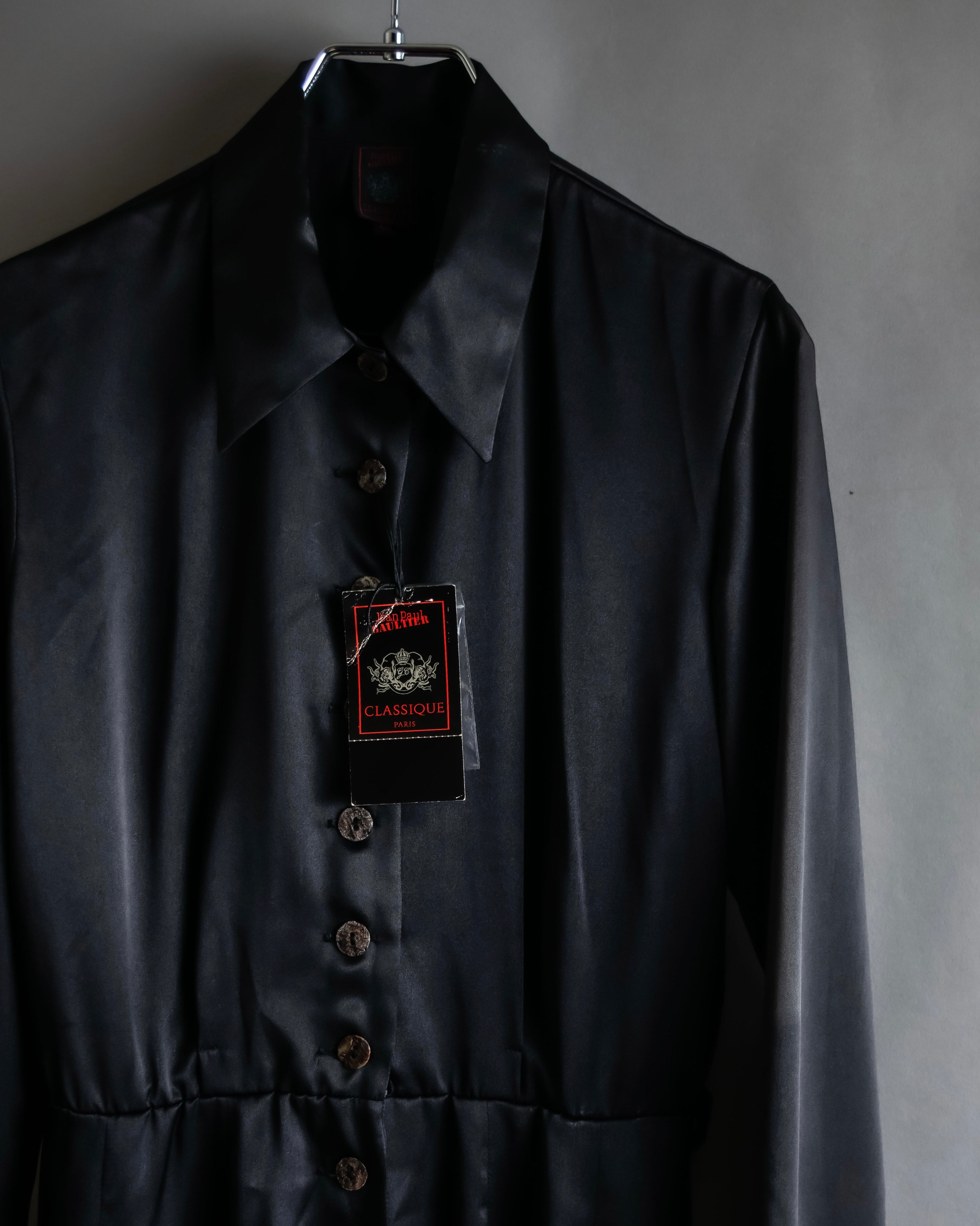 "JEAN PAUL GAULTIER" Beautiful glossy shirt dress