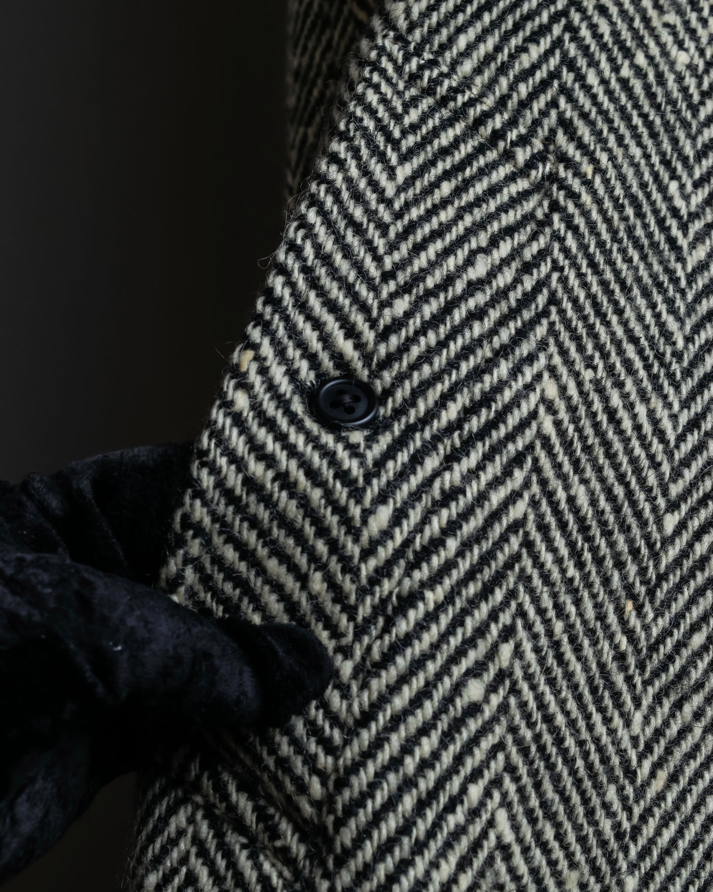 "BURBERRYS" Herringbone belted design soutien collar coat