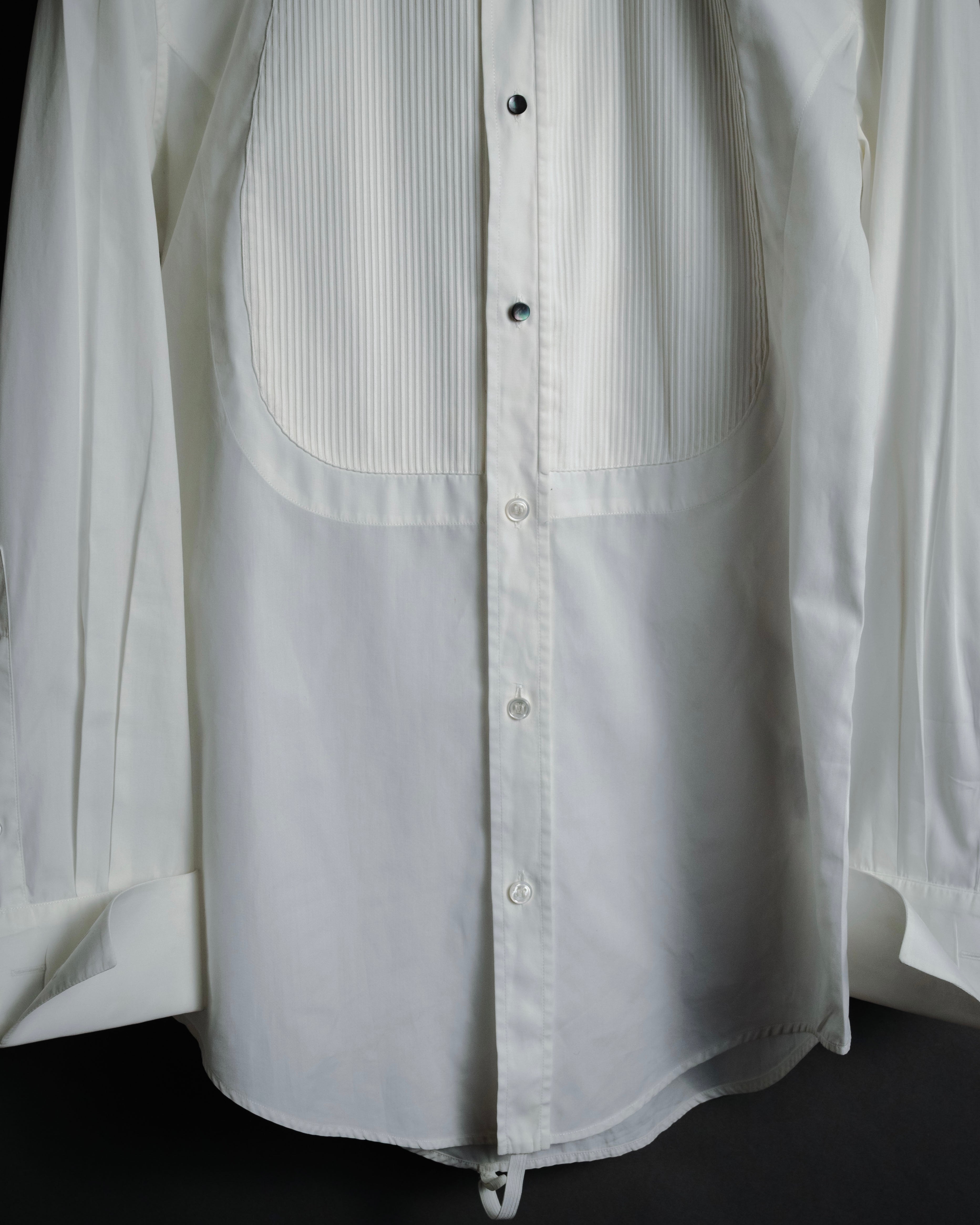 –SPECIAL– "Yves Saint Laurent" 00’s Tuxedo bib-front wing-collar dress shirt