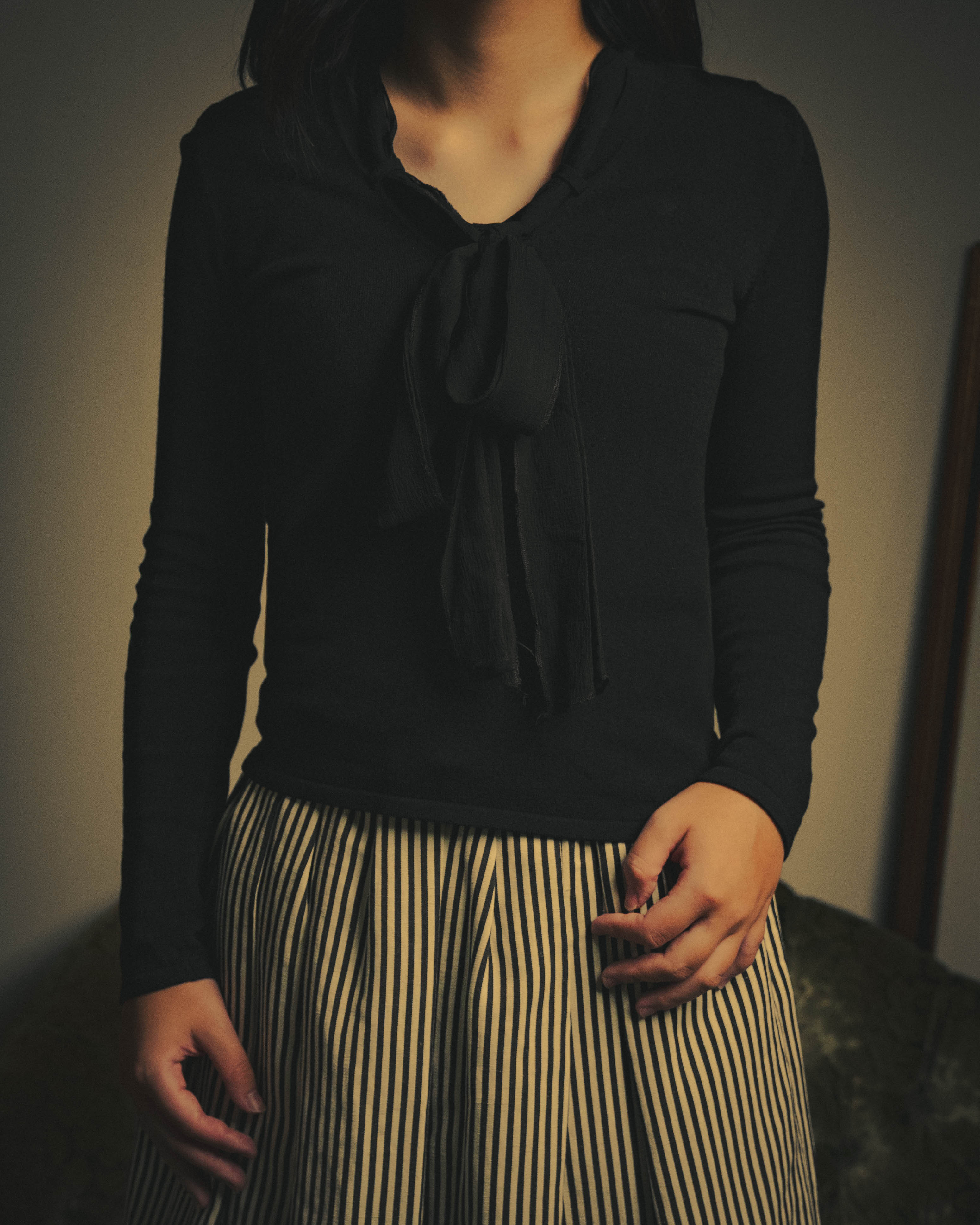 -SPECIAL- "CHANEL" 04AW Sheer bow-tie knit top