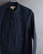 "BURBERRY" Tartan check pattern frill shirt