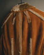 “DKNY” 90’s-00’s Italian shearling paneled long coat