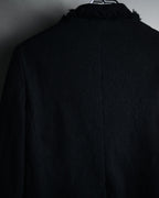 –SPECIAL– "tricot COMME des GARÇONS" 2004AW Fringed cut-off boiled wool tailored jacket