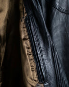 Leather Diagonal Single Jacket