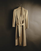 "GUCCI" 90's Dramatic peak lapel belted long coat