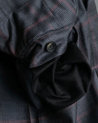 "GUCCI" Glen plaid wool wide tapered slacks