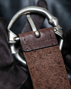 "GUCCI" Horse's foot motif antique style ring belt