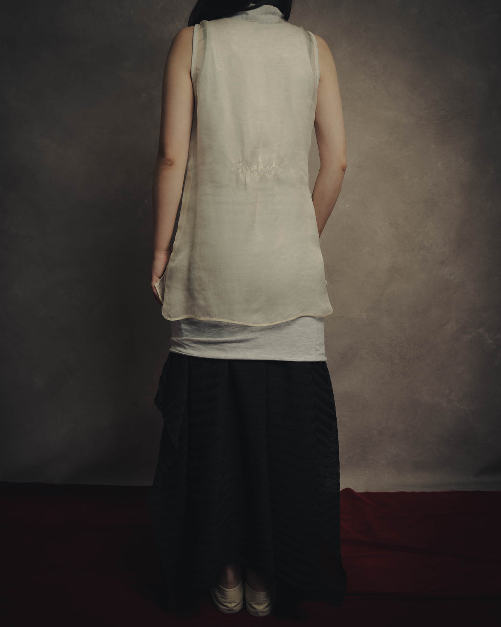 -SPECIAL- “Brunello Cucinelli” 00’s-10’s Sheer layered sleeveless tunic dress